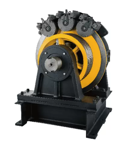Disc Brake High Speed PM Gearless Traction Machine 1600kg