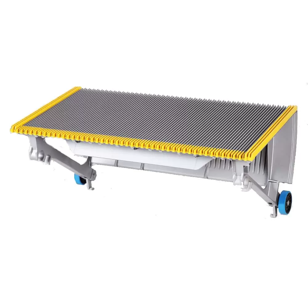 800mm Gray Escalator Aluminum Step With Navy-blue Roller